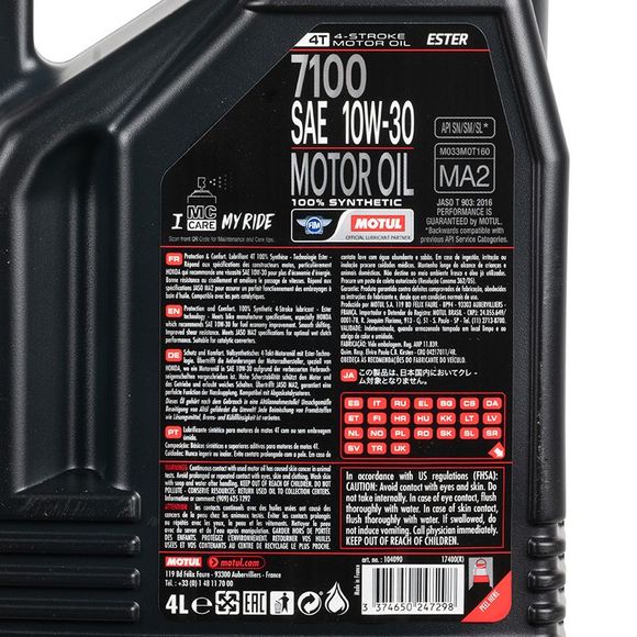 Motul 7100 10W30 4L Universal engine oilRef: MOT0017 / 104090