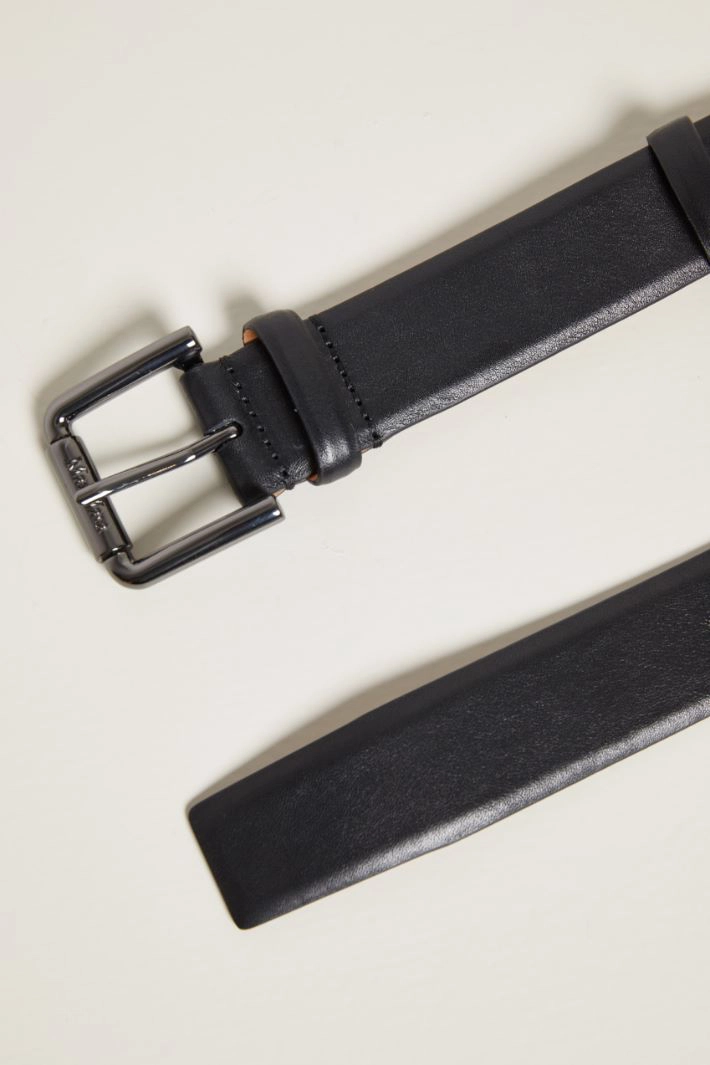 Shiny nappa belt - BLACK