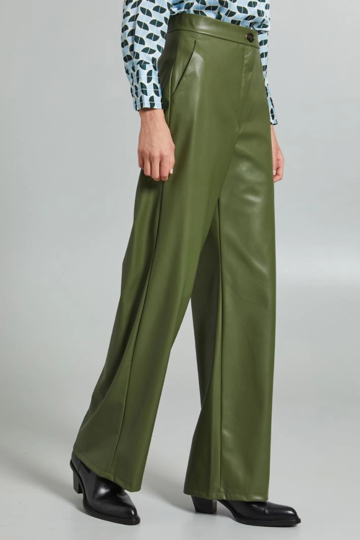 Coated fabric trousers - MILITARY GREEN
