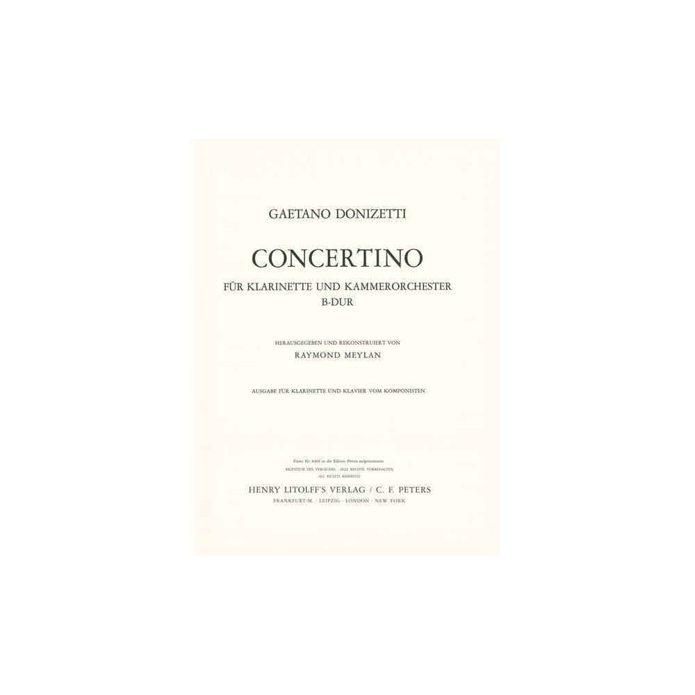 Edition Peters Donizetti Concertino B