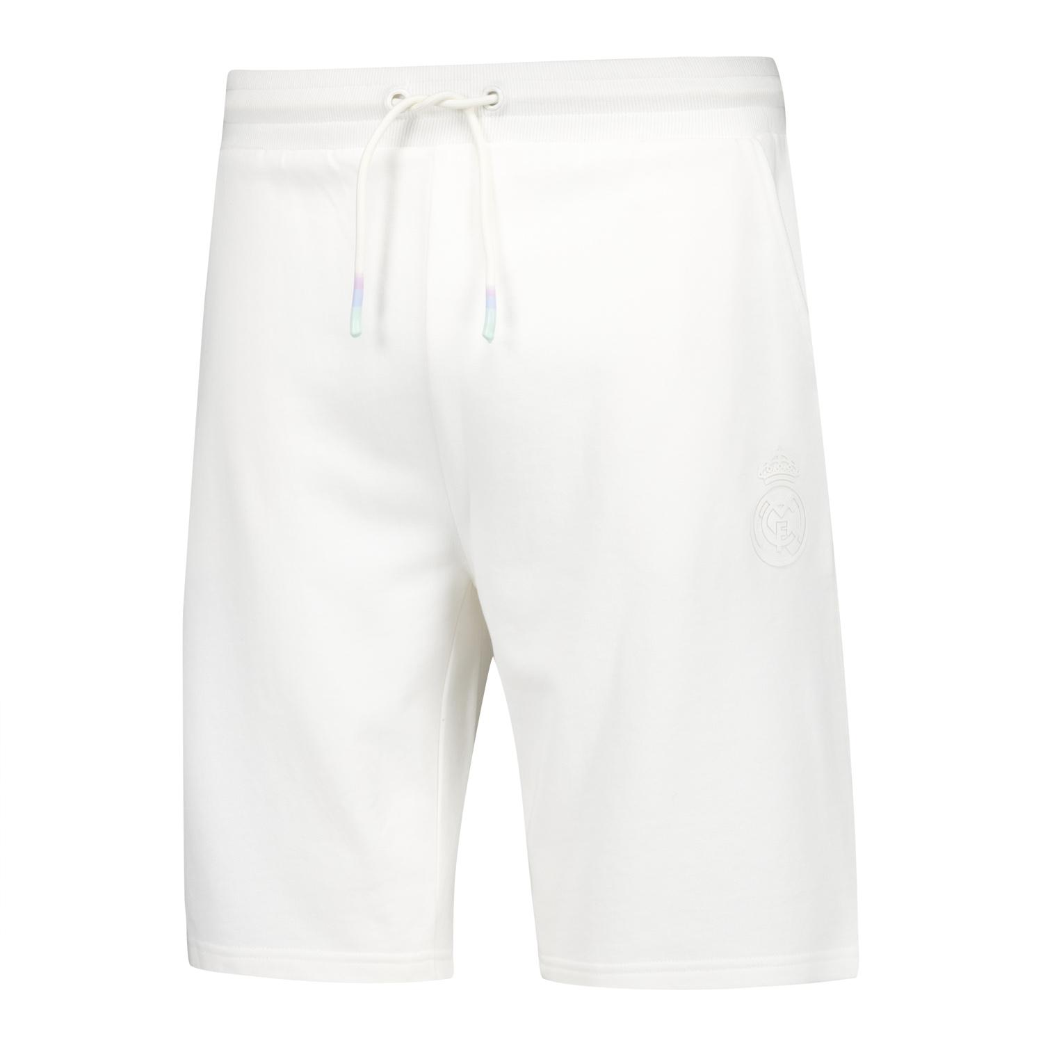 Mens Pastel Sweat Shorts White Real Madrid