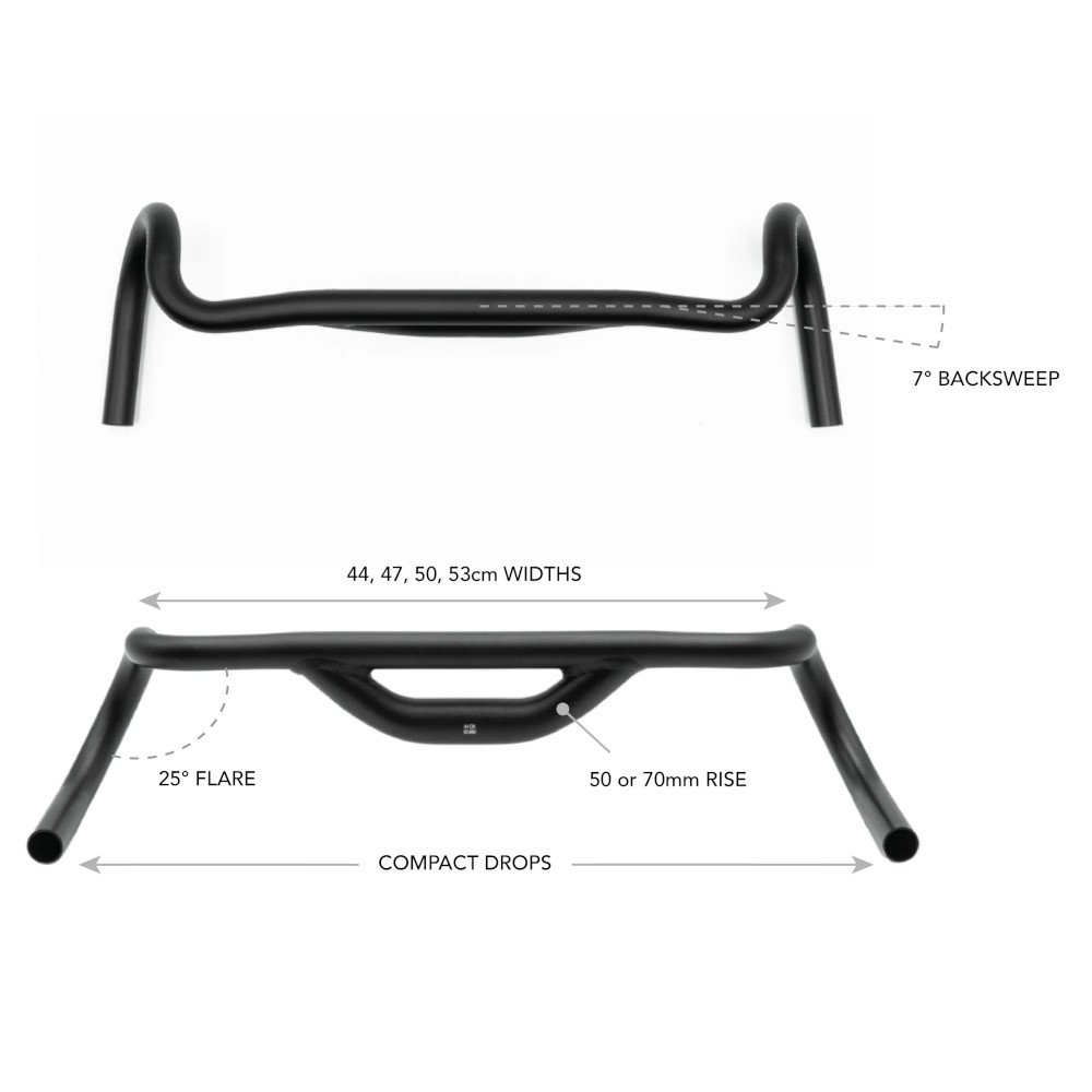 Redshift Top Shelf Handlebar - 31.8 | Gravel - 70mm Rise - 25° Flare