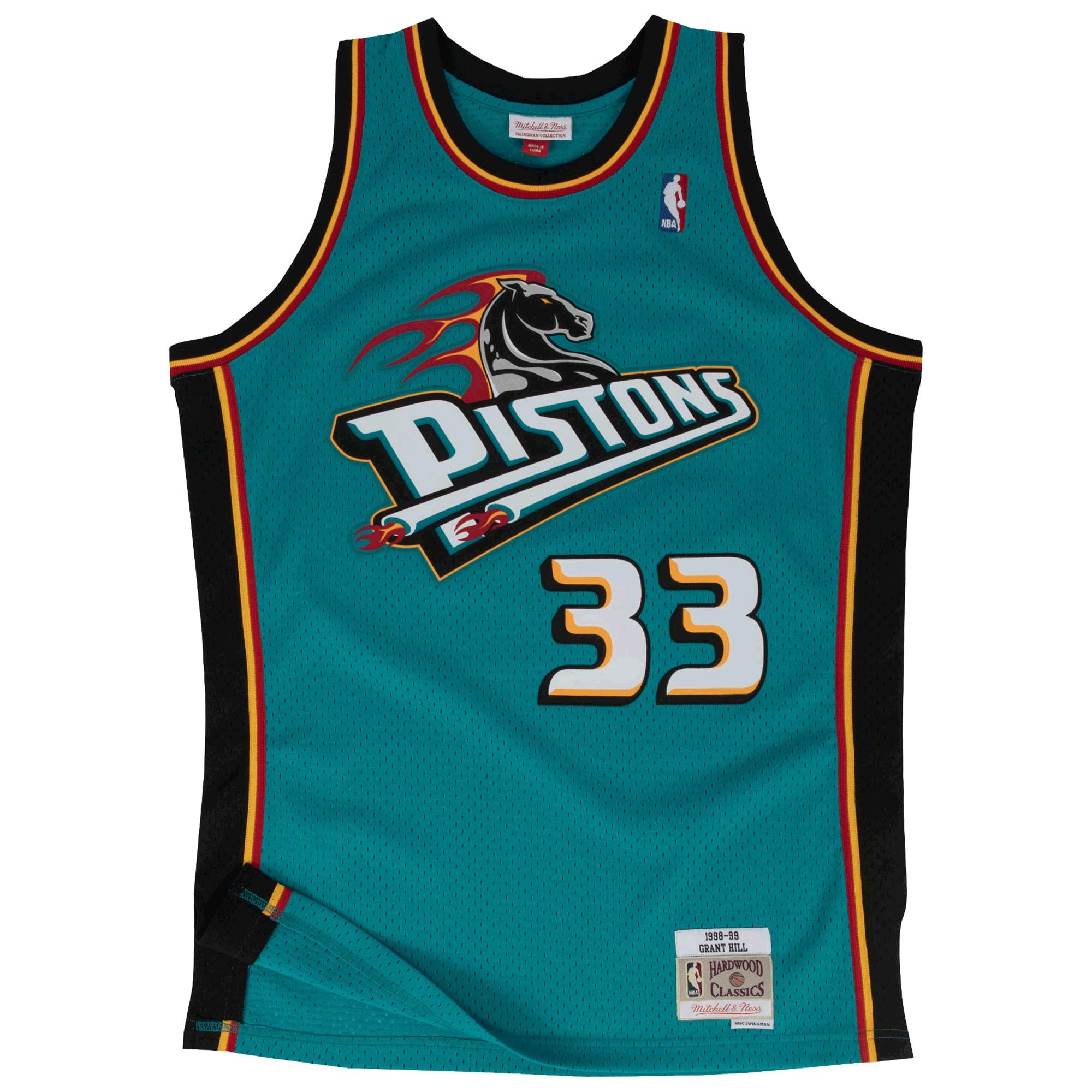 Grant Hill #33 Detroit Pistons 1998-99 Mitchell & Ness Swingman NBA Jersey Teal
