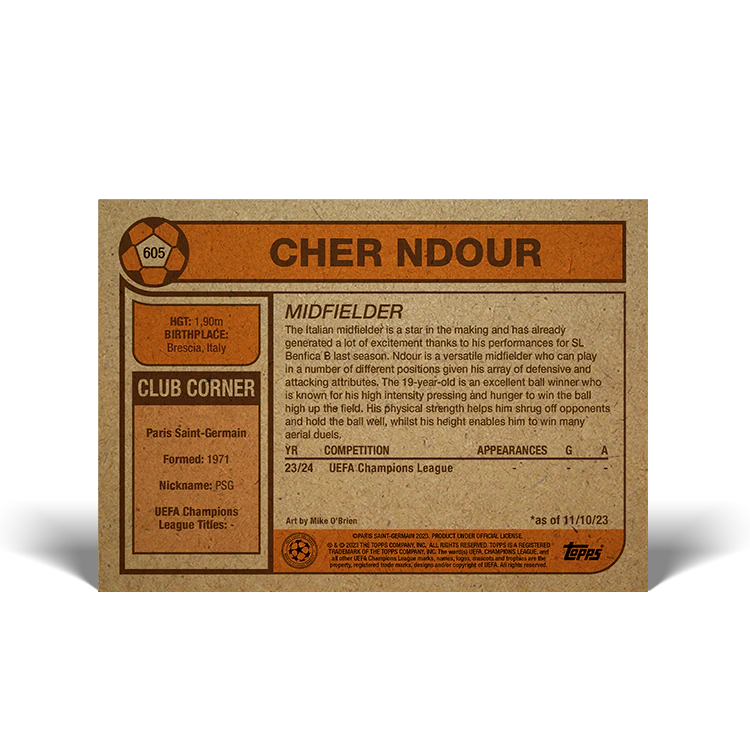 Topps UK - UCC Living Set Card #605 - Cher Ndour