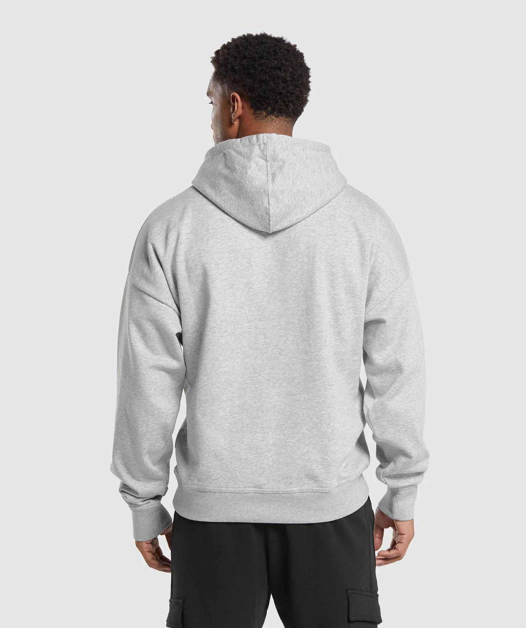 Crest Oversized Hoodie Light Grey Marl