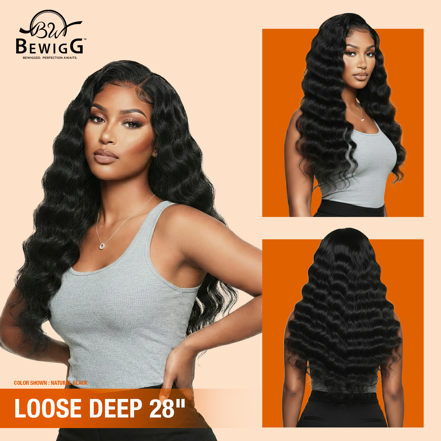 100% Virgin Remi Human Hair HD Lace Wig Loose Deep 28