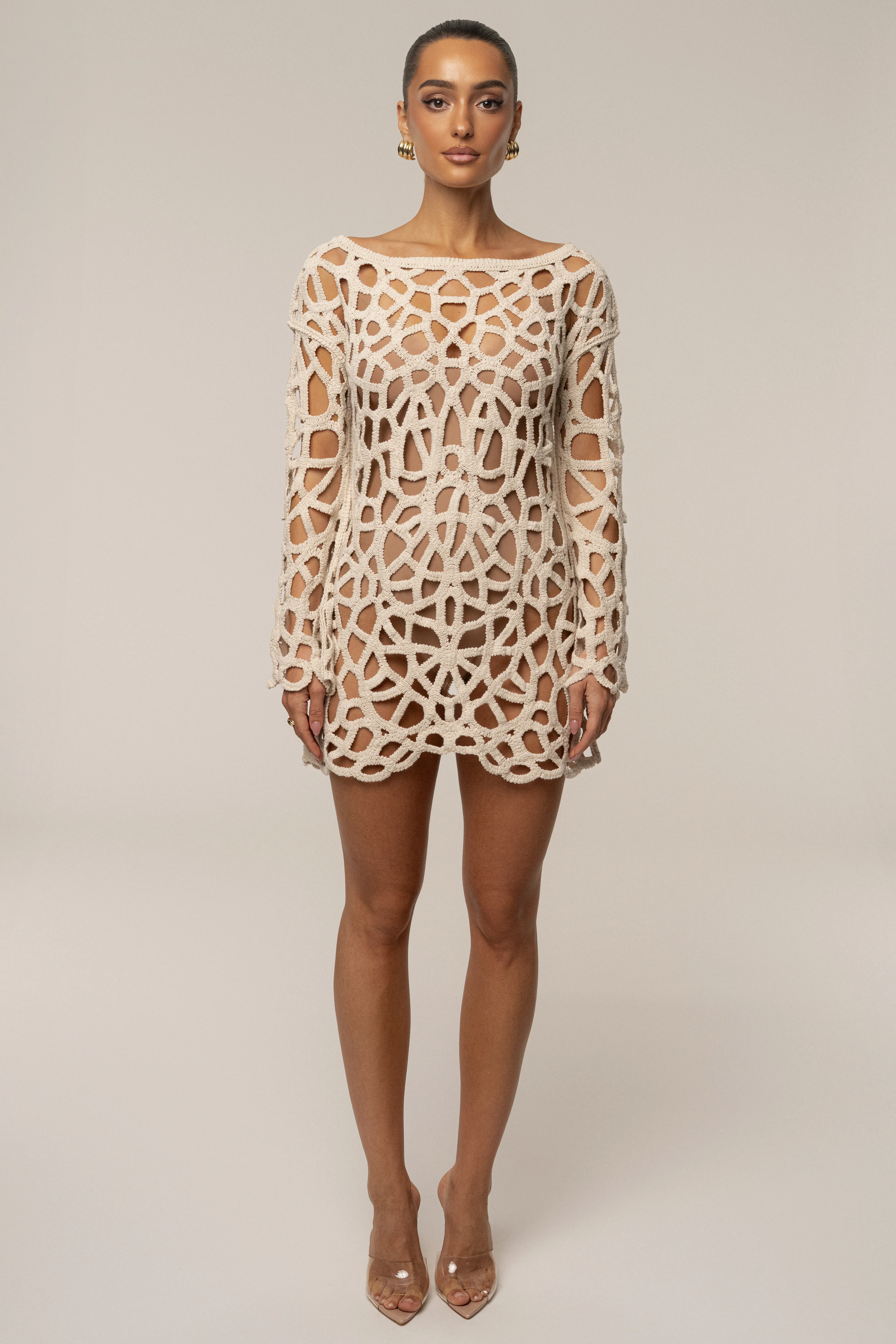 Ecru Seaside Crochet Cover Up