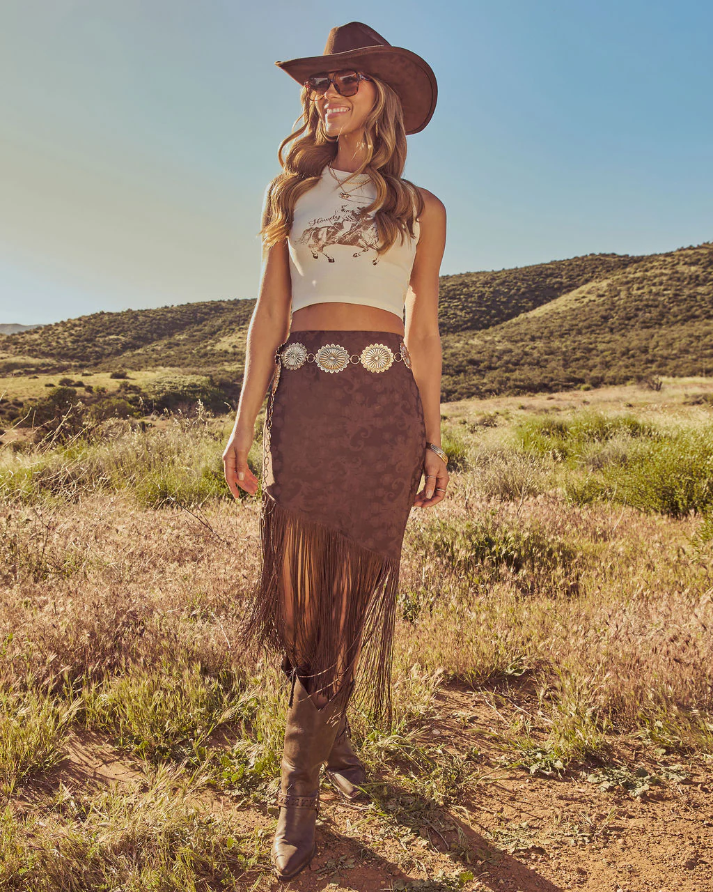 Rodeo Reverie Cropped Graphic Tank Top