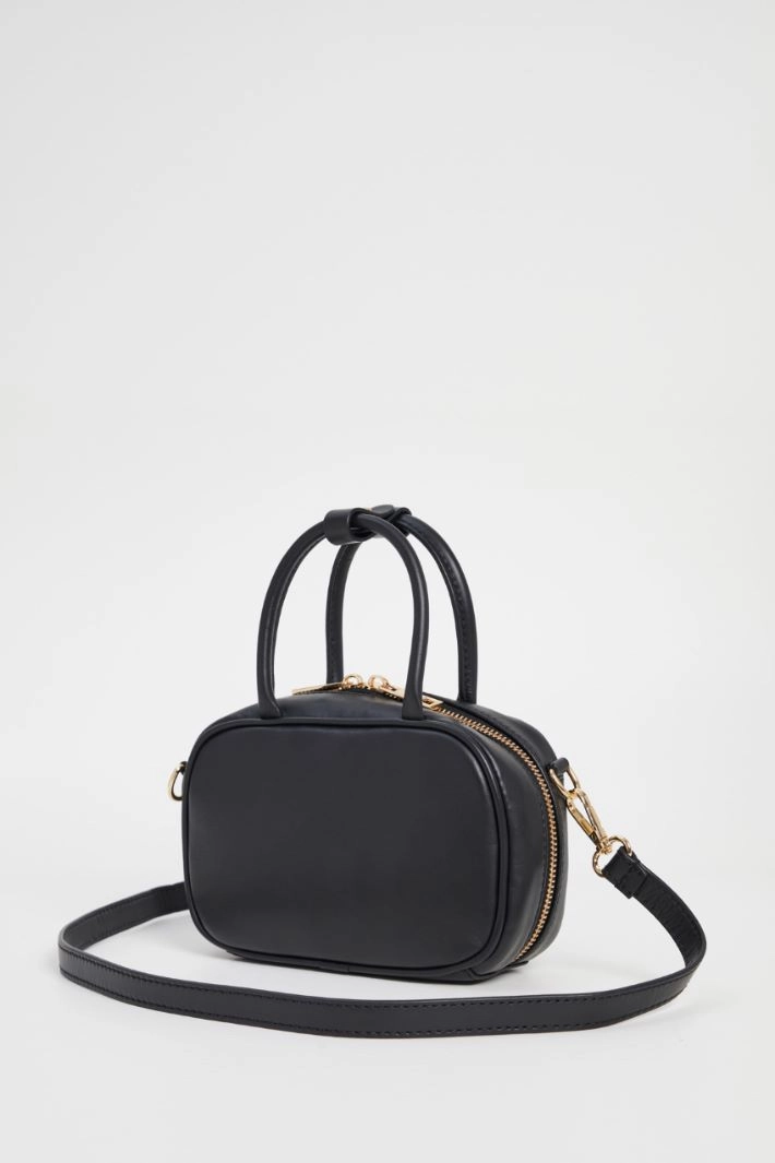 Leather handbag - BLACK