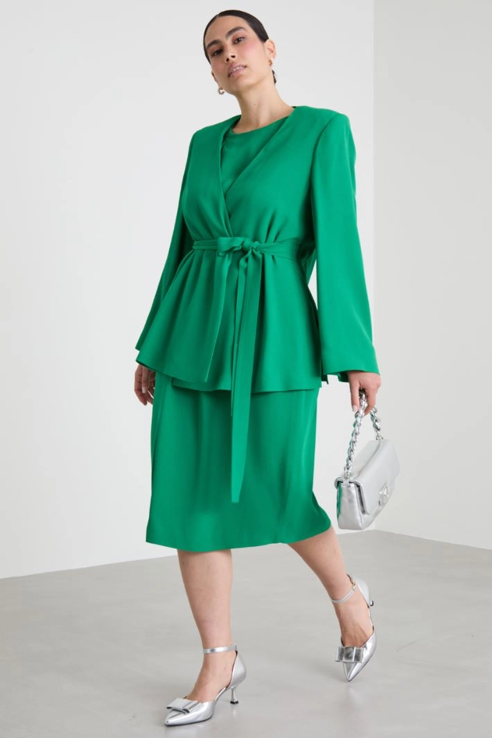 Unstructured wrap blazer - GREEN