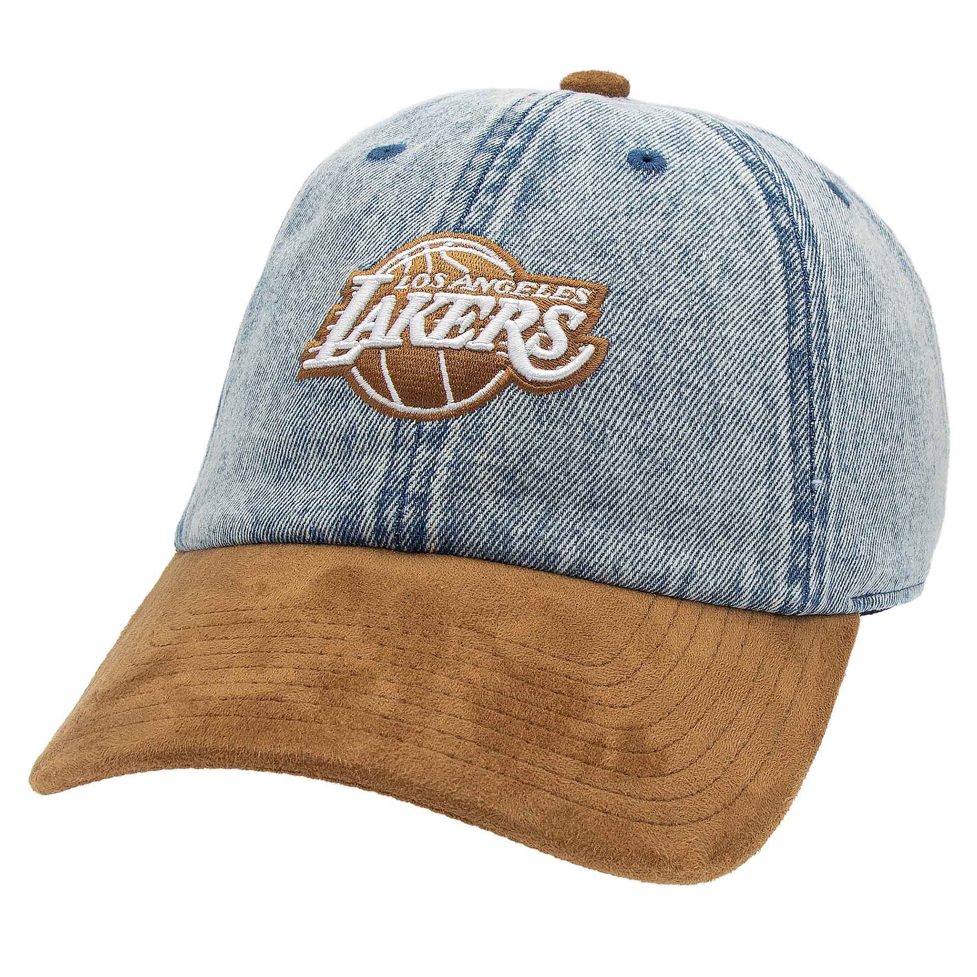 Los Angeles Lakers Denim Suede 1904 Strapback NBA Cap Blue/Brown