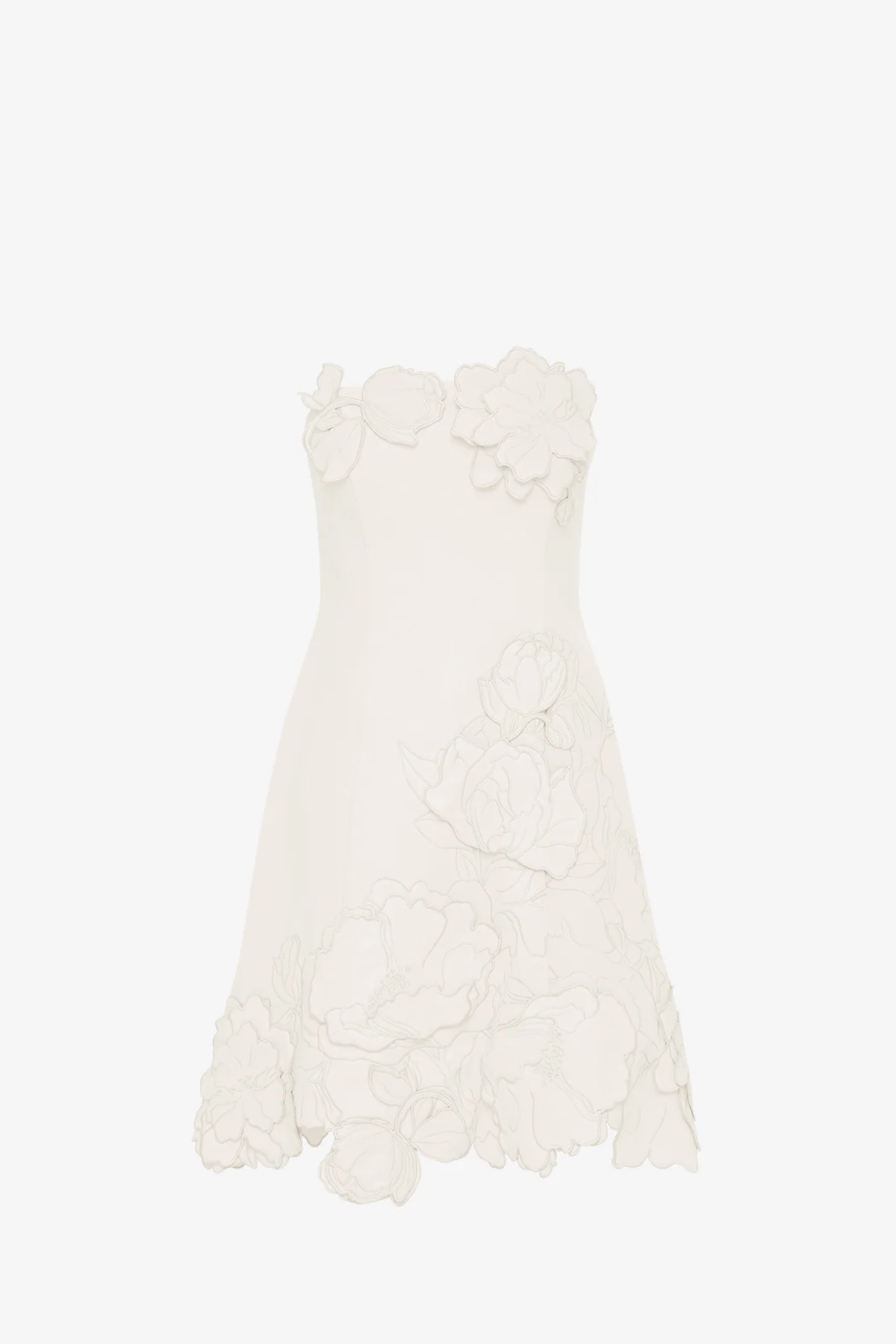 Ayla Appliqué Bustier Mini Dress - Vanilla