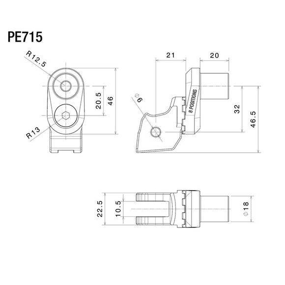 Adaptateur repose pied Rizoma Pilote pour repose-pieds Pro, B-pro et street - NoirRef : RZ0049 / PE715B