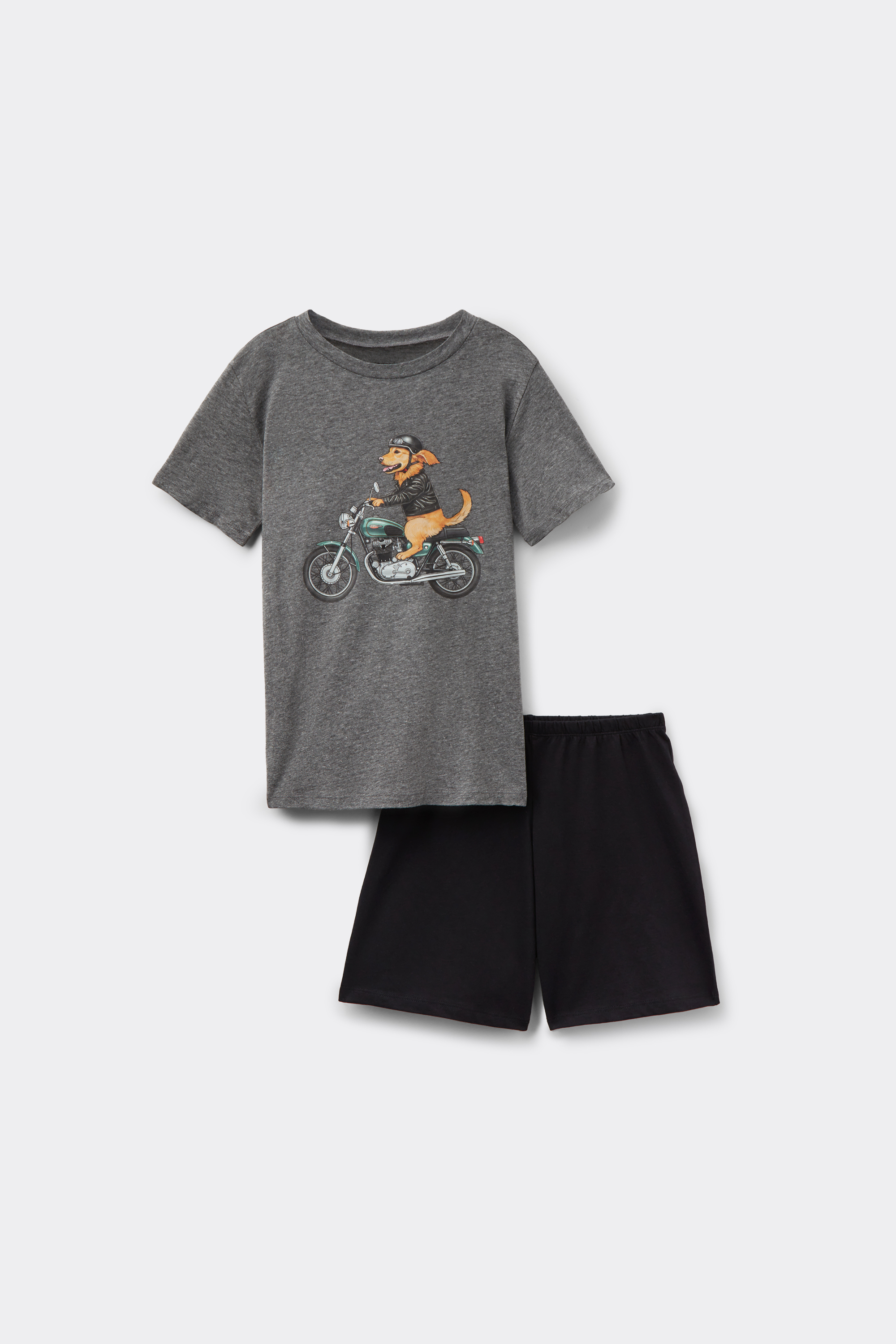 Boys’ Motorcycling Dog Print Short Cotton Pyjamas