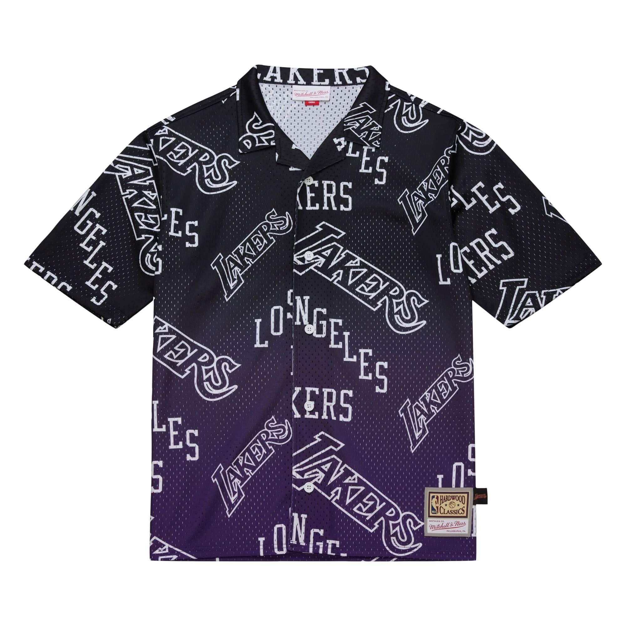 Los Angeles Lakers Mitchell & Ness Destination Leisure Button Up NBA Shirt