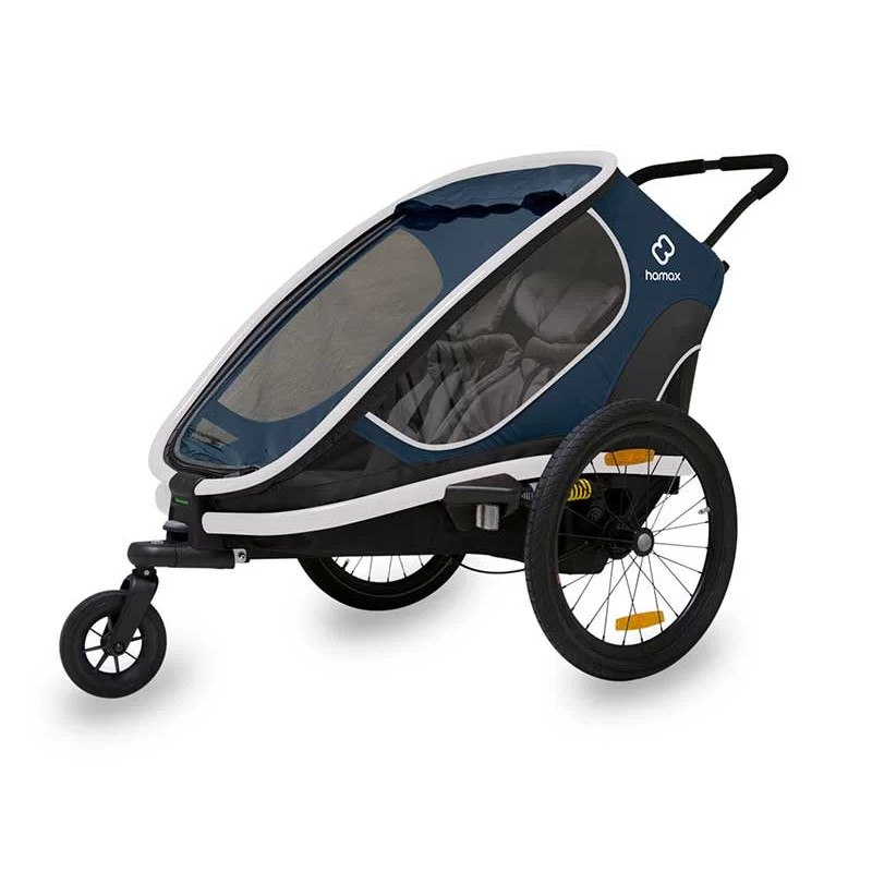 Hamax Outback Bike Trailer for 2 Kids - navy / white