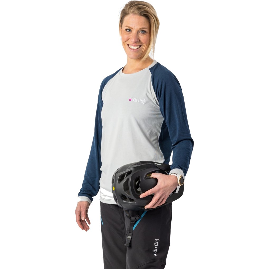 Dirtlej Mountee Drirelease® Merino MTB Jersey Women - cool grey/steel blue