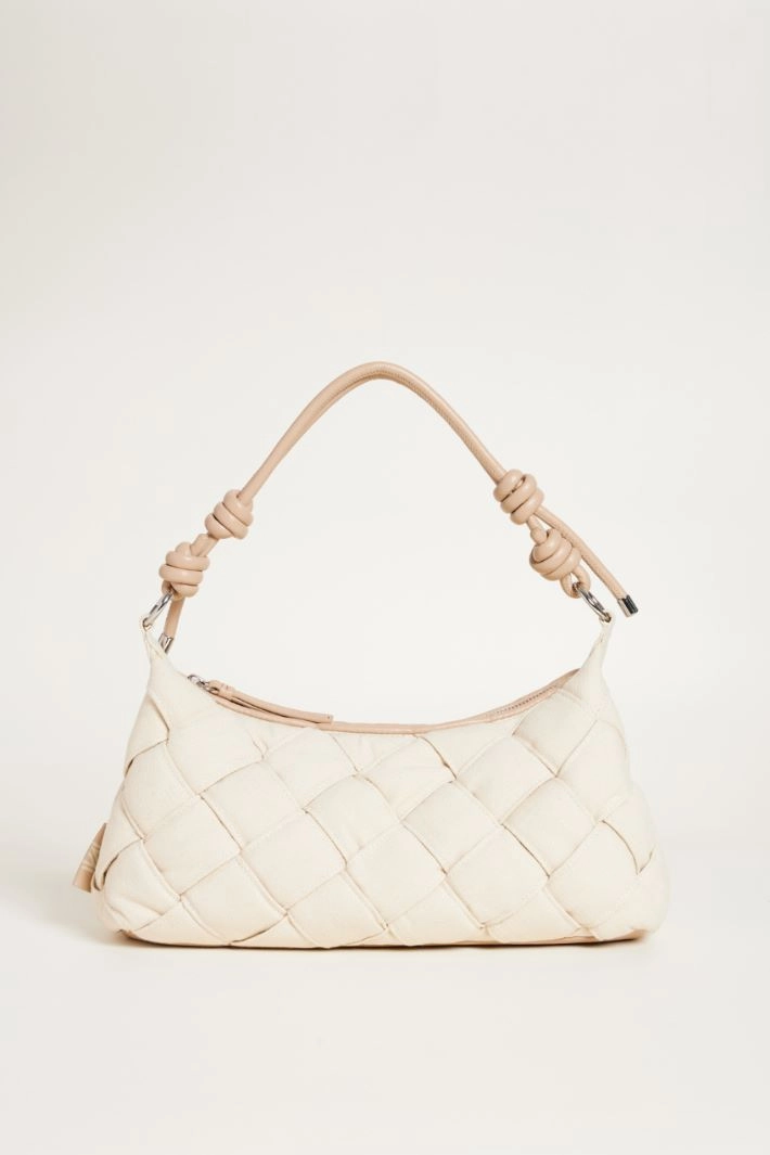 Woven canvas bag - BEIGE