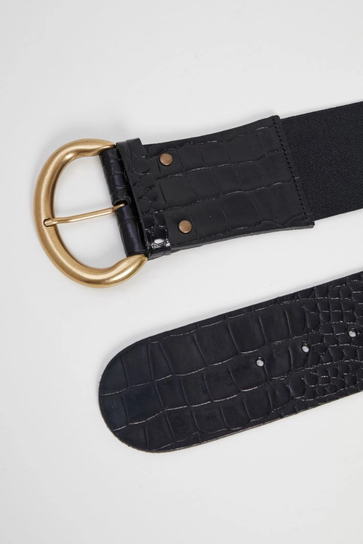 Crocodile print belt - BLACK