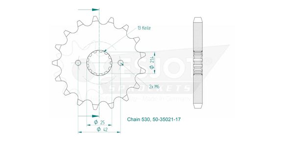 Esjot 17 teeth gearbox output pinionRef: Esjo00140A / 12122417