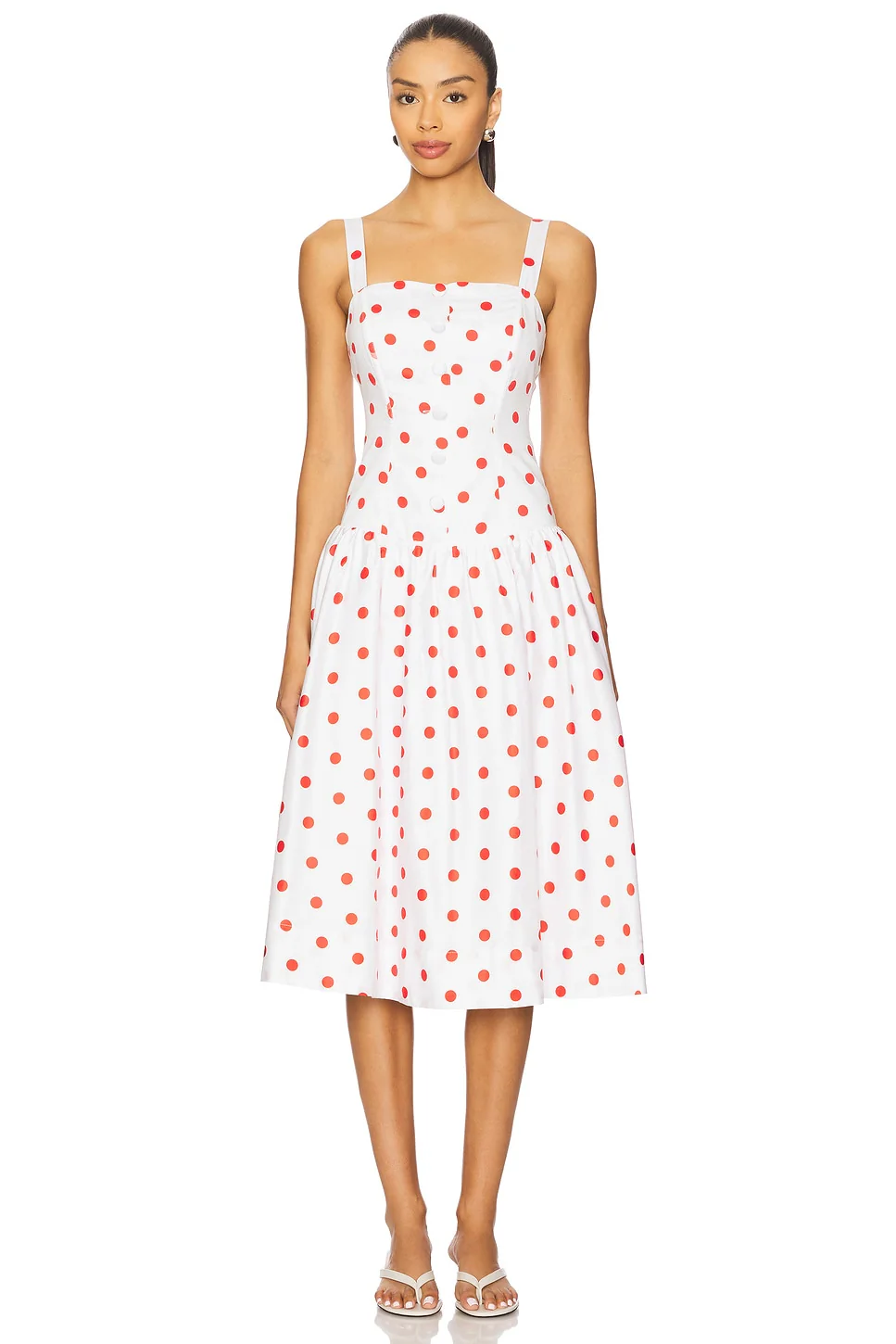 Red Dot Midi Dress