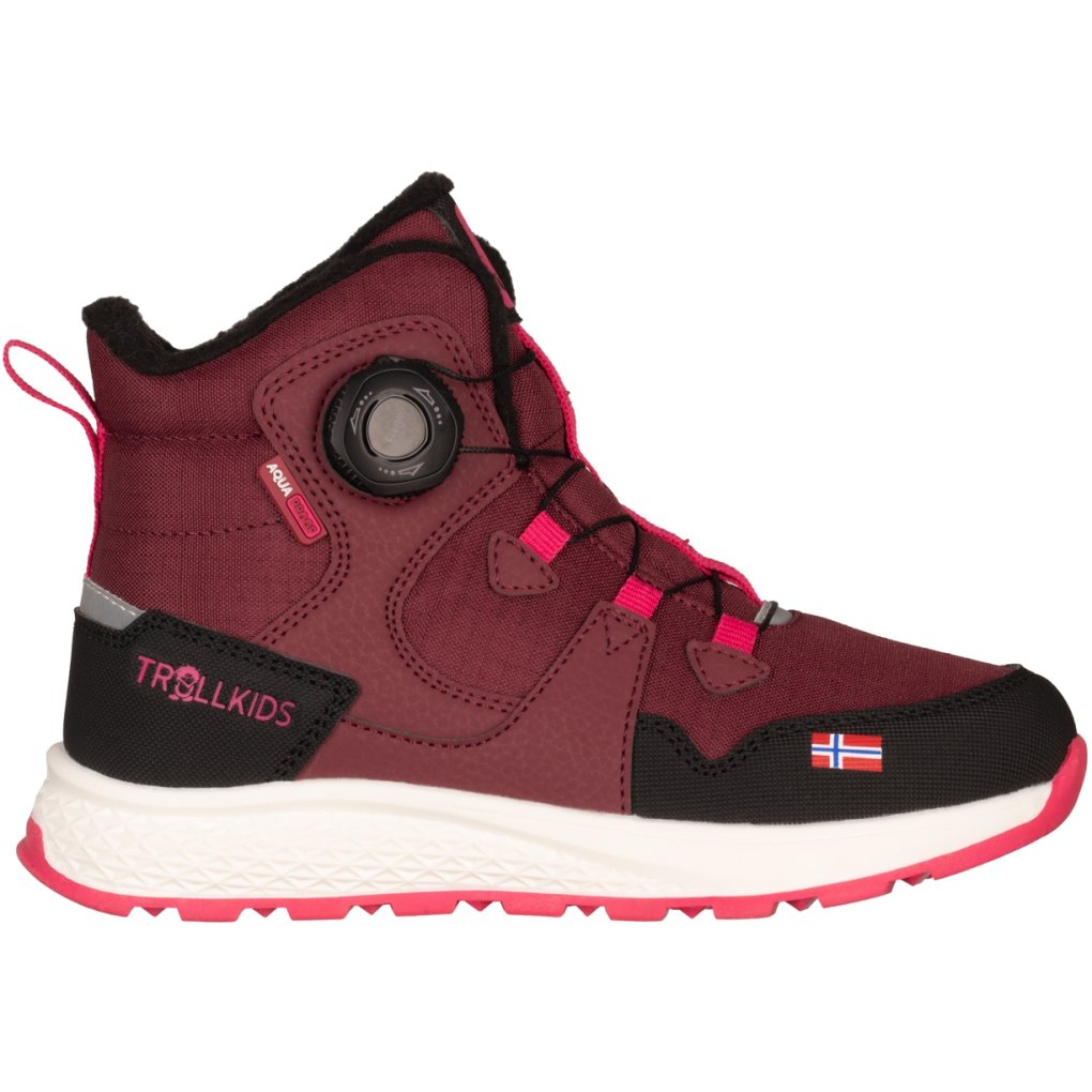 Trollkids Bergen Mid Cut Winter Shoes Kids - Redwood/Magenta