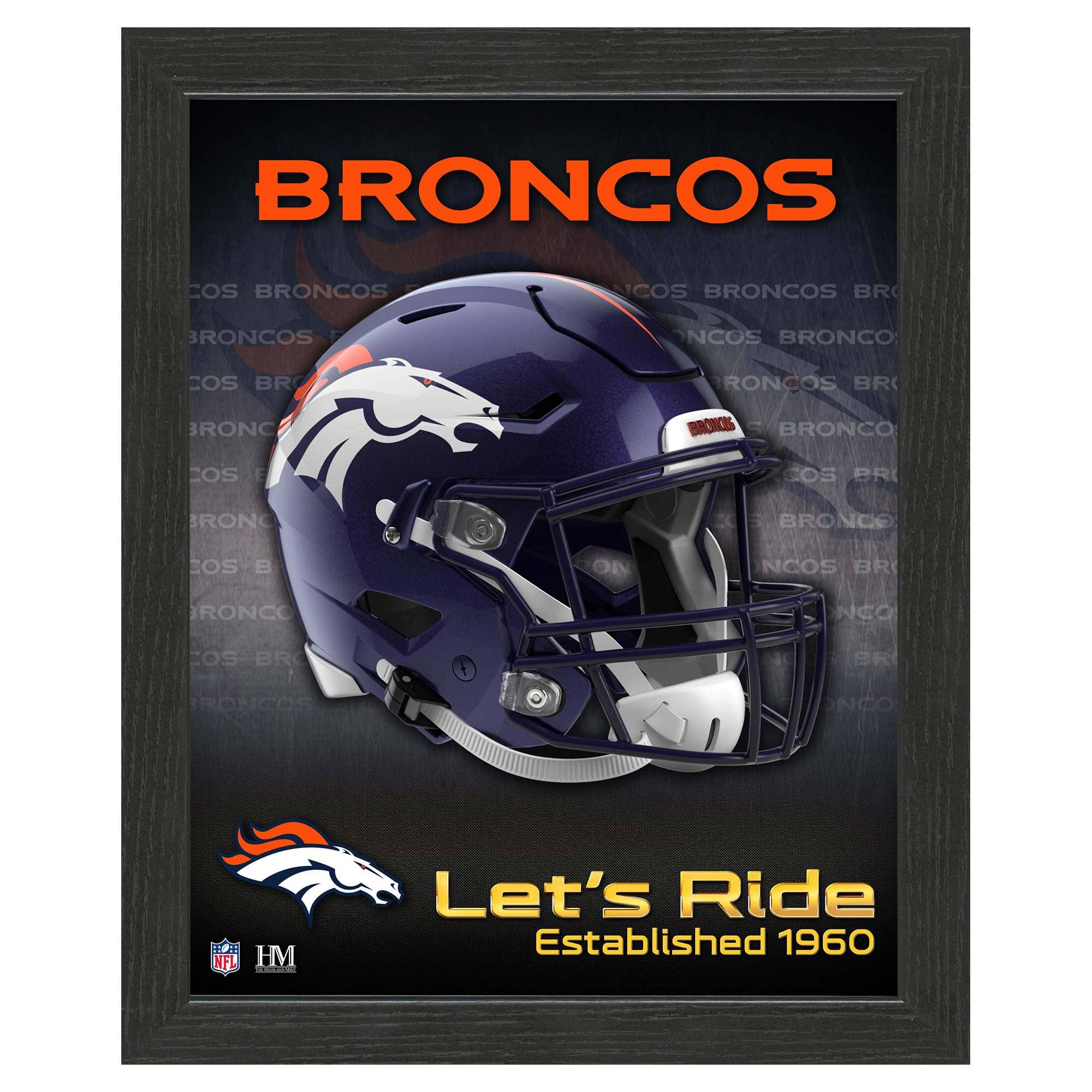 Denver Broncos NFL Team Helmet Framed Photo