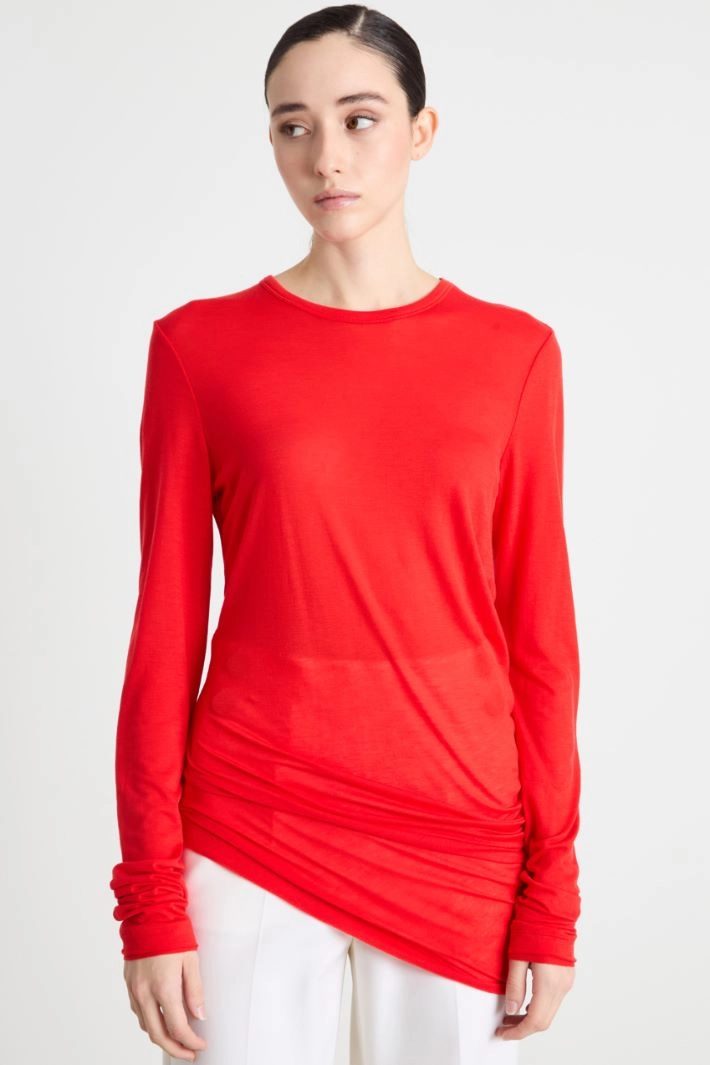 Asymmetric T-shirt - RED