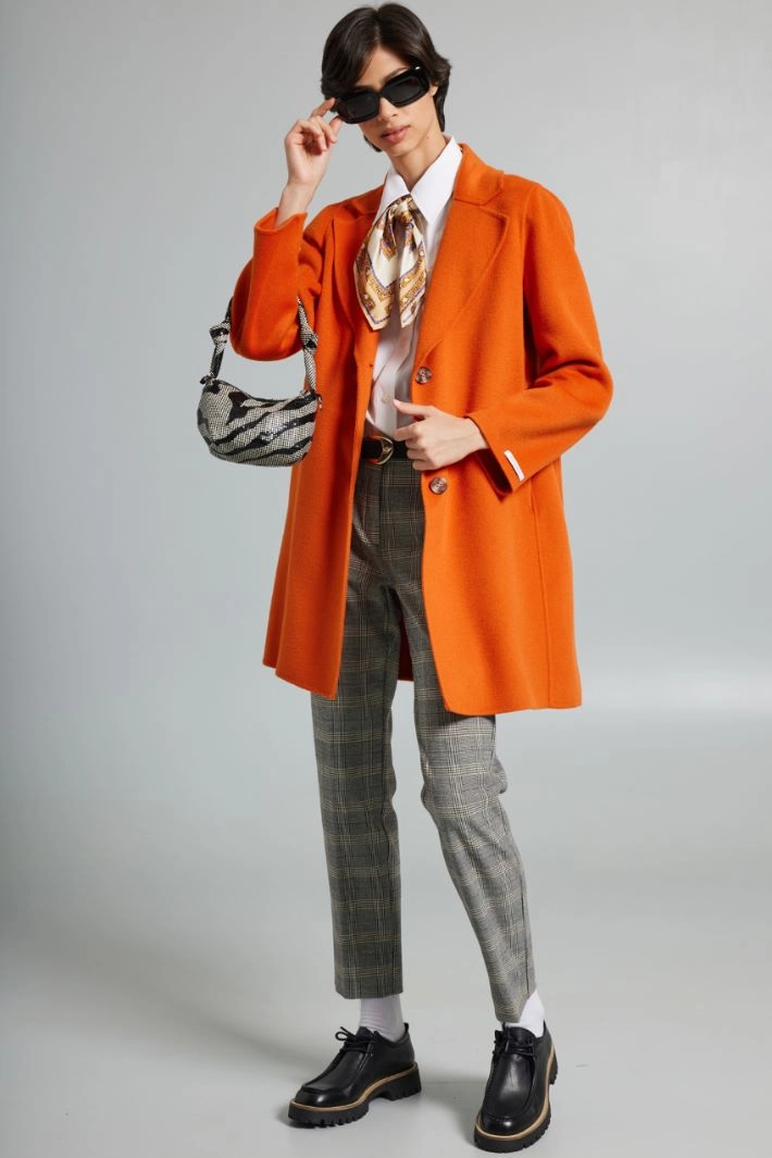 Double wool coat - PUMPKIN ORANGE