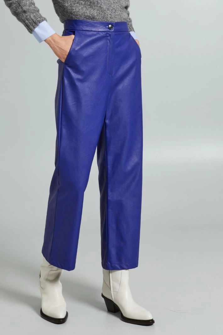 Coated jersey trousers - VIOLET
