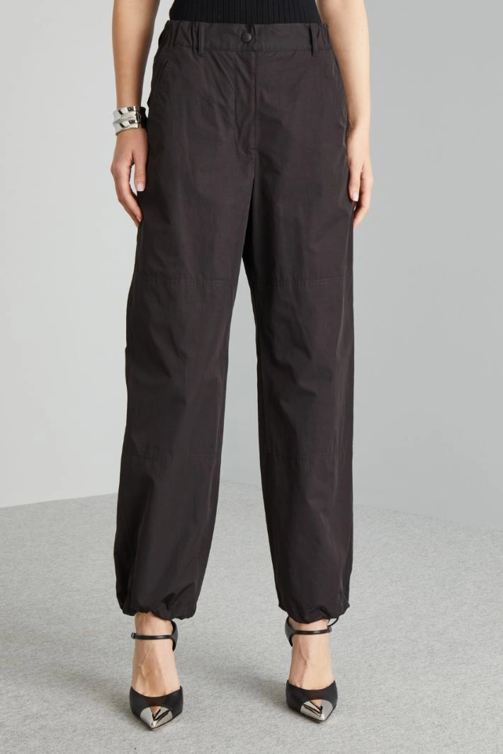 Technical canvas trousers - BLACK
