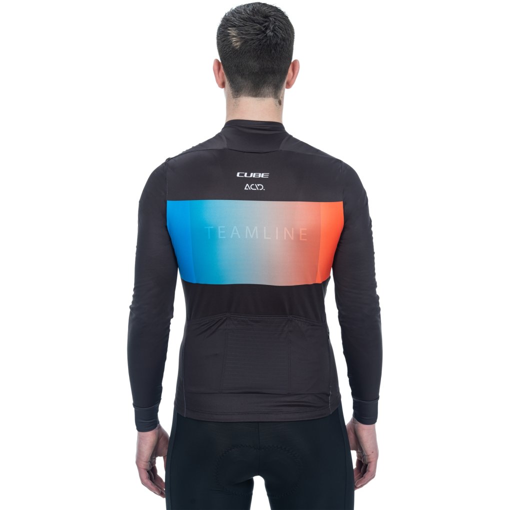 CUBE TEAMLINE Longsleeve Jersey Men - black'n'blue'n'red