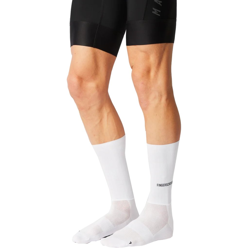 FINGERSCROSSED Aero Logo Cycling Socks - Horizontal - White