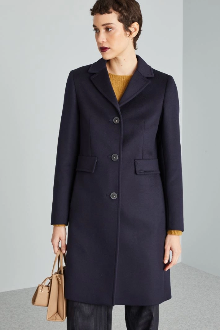 Coat with back slit - NIGHT BLUE