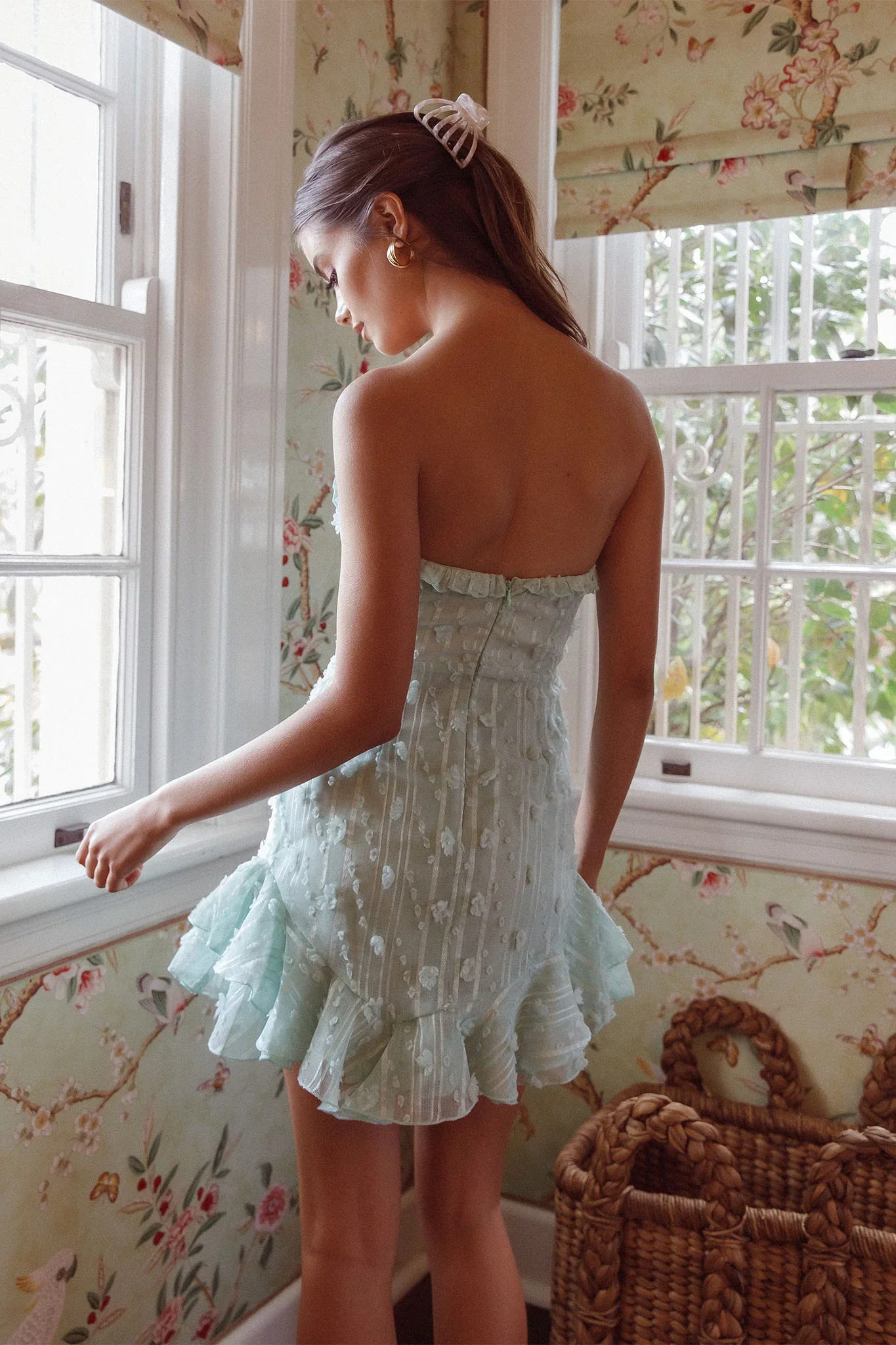 Cece Embellished Bandeau Dress Sage