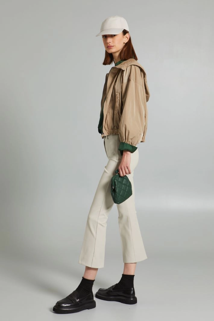 Short taffeta jacket - SAND