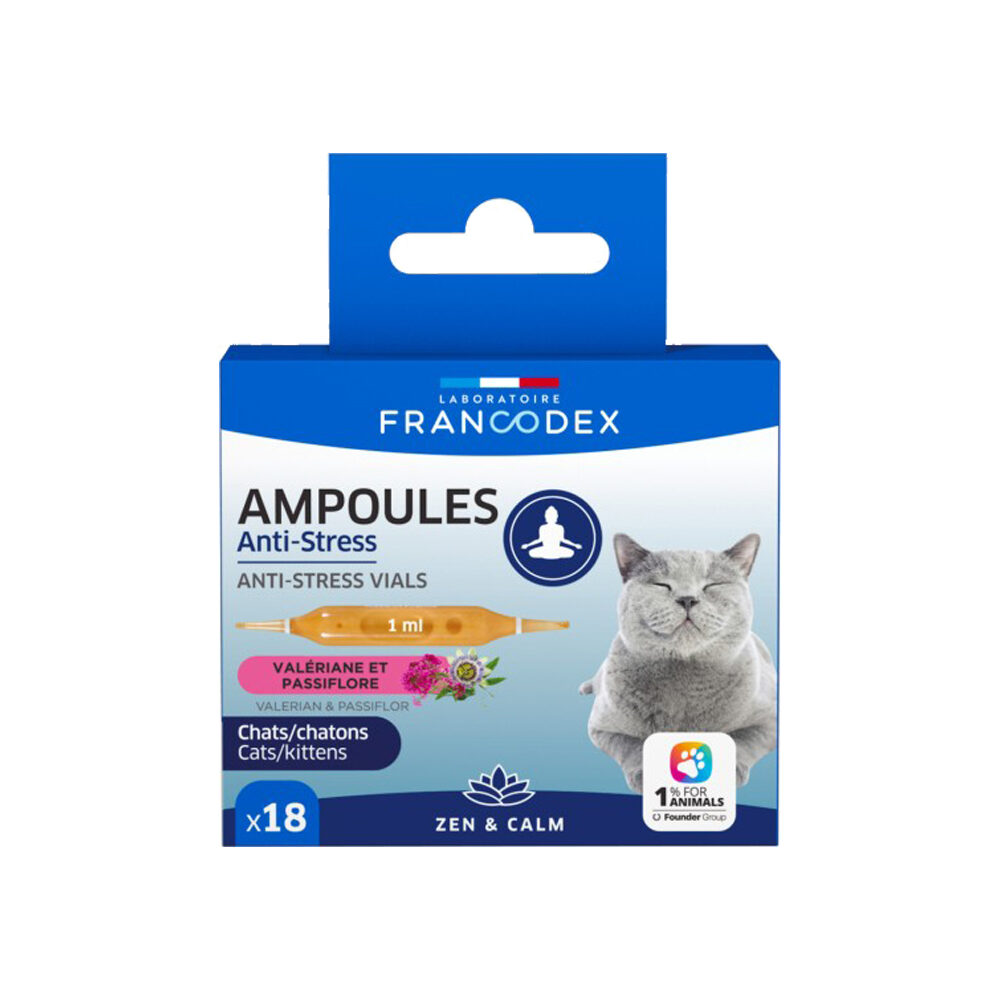 Francodex Anti-Stress Ampoules Cat - 18 x 1 ml