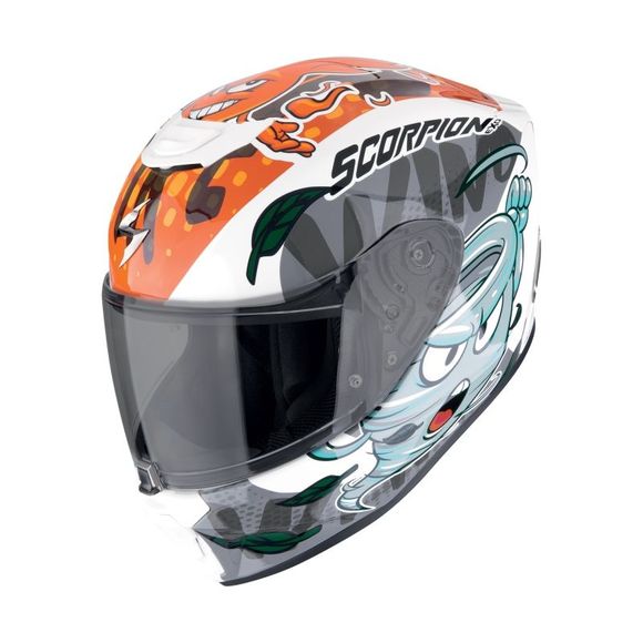 Full helmet Scorpion Exo exo junior- The4elements- white / blueRef: SC1172