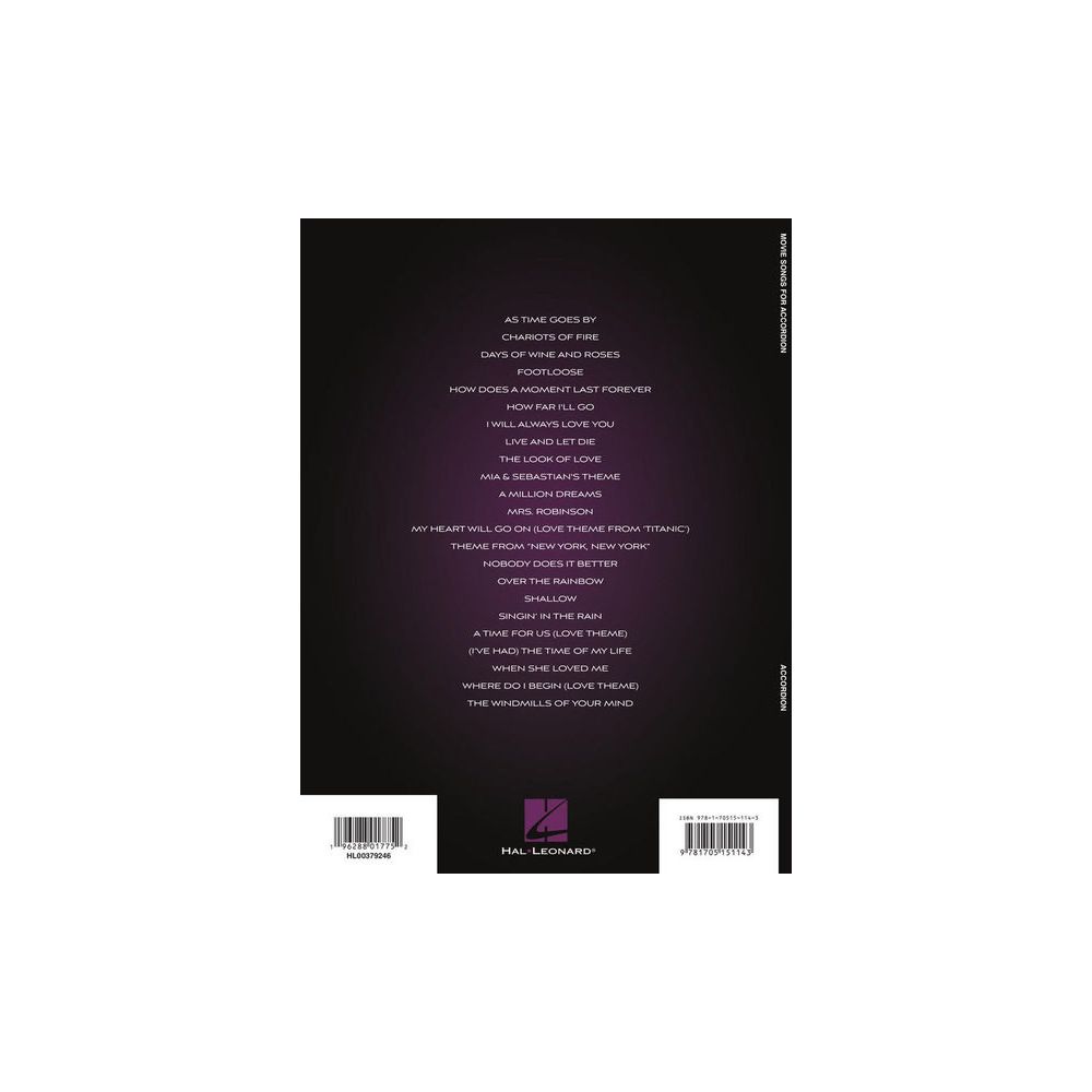 Hal Leonard Movie Songs for Accordion – Thomann Ireland