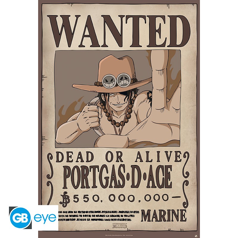 ONE PIECE Poster Wanted Ace (91,5 x 61 cm)