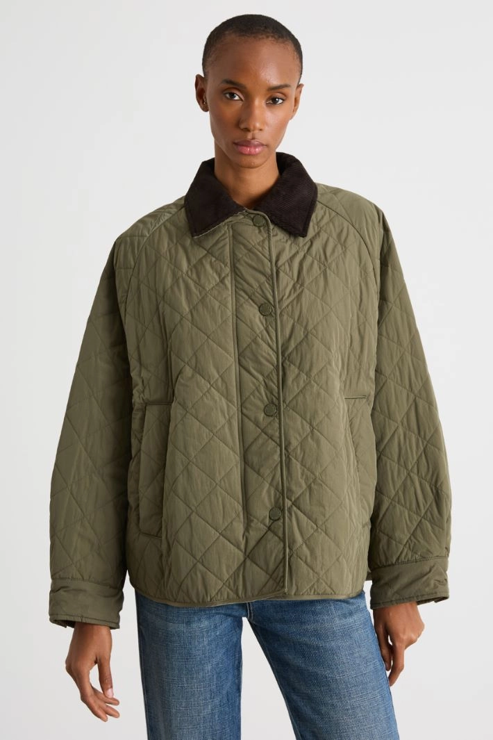 Quilted taffeta jacket - GREEN
