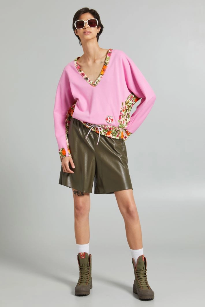 Sweatshirt with drawstring hem - PINK