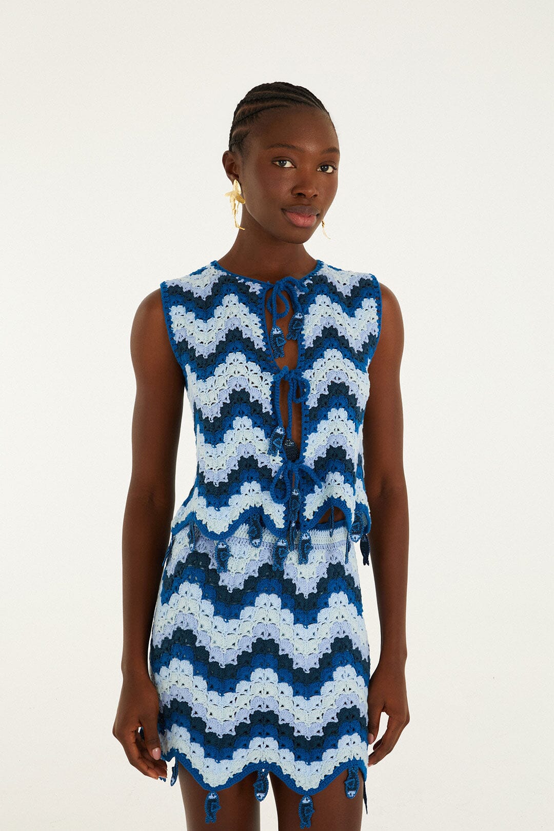 Blue Waves Crochet Top