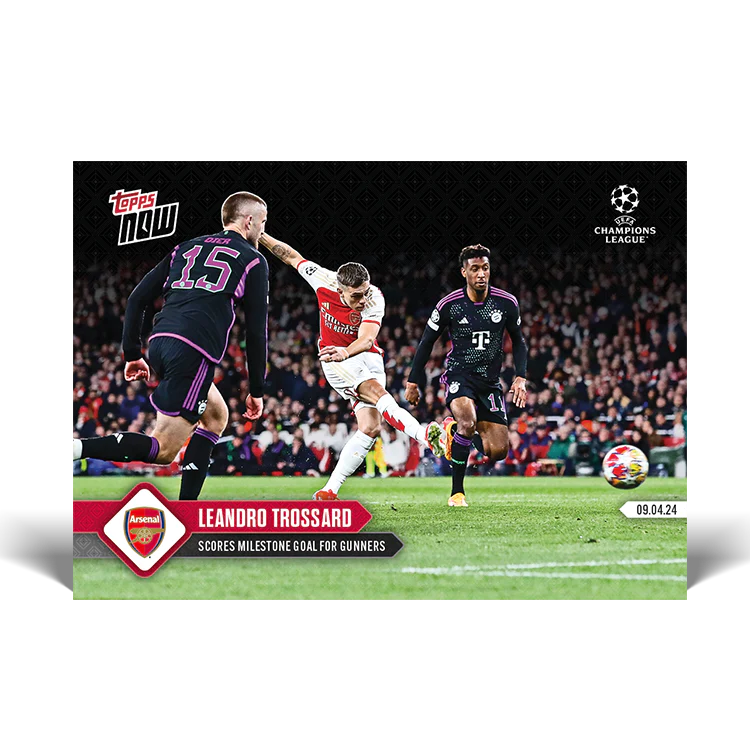 Leandro Trossard - Scores milestone goal for Gunners - 23/24 UCL TOPPS NOW® Card 112
