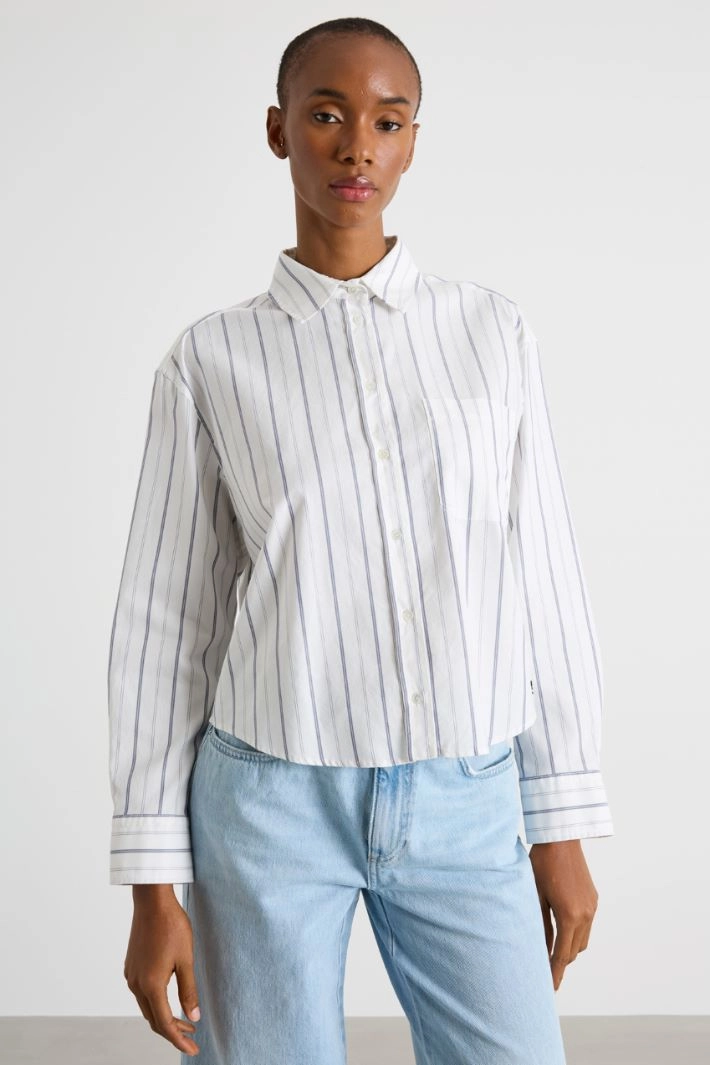 Striped Oxford shirt - WHITE BLUE