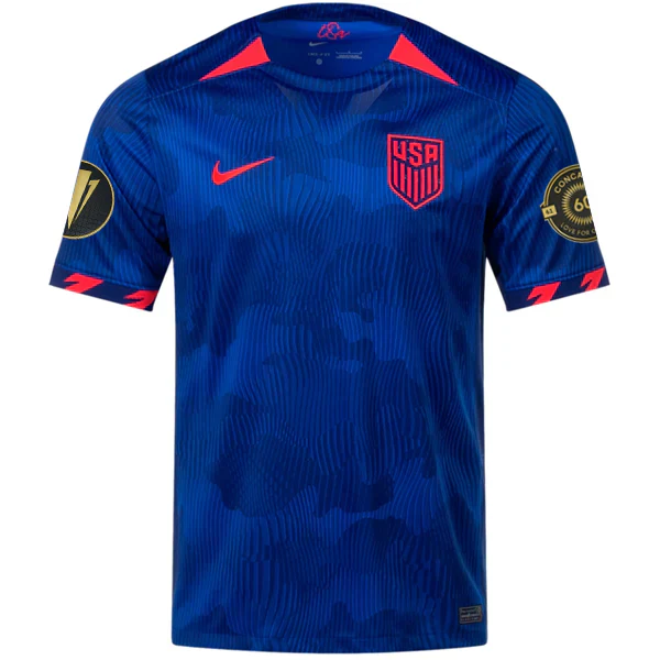 Mens United States Away Jersey w/ Gold Cup Patches 23/24 (Hyper Royal/Loyal Blue)
