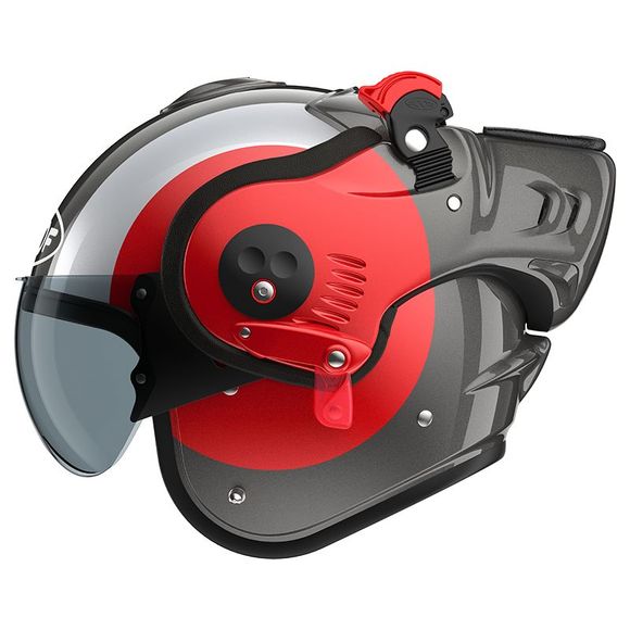 ROOF BOXER ALPHA FOCUS Modular Helmet - Red / GrayRef: RO0365
