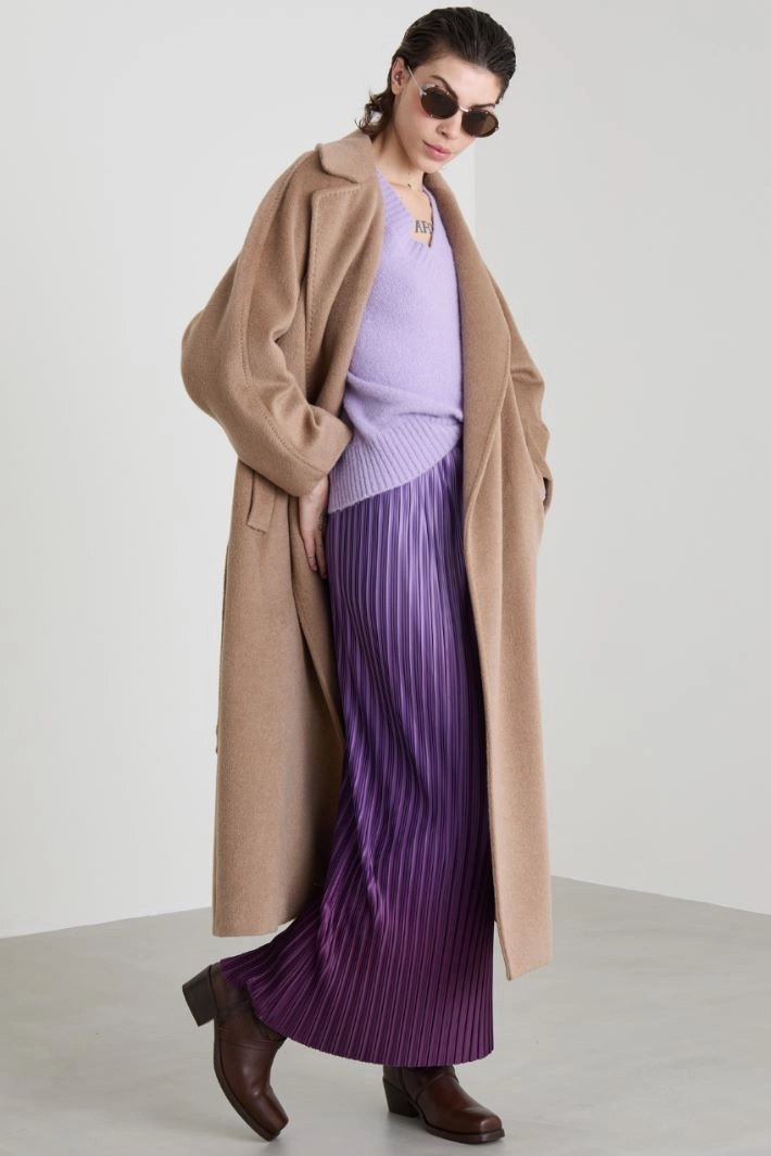 Alpaca and cotton V-neck sweater - LILAC