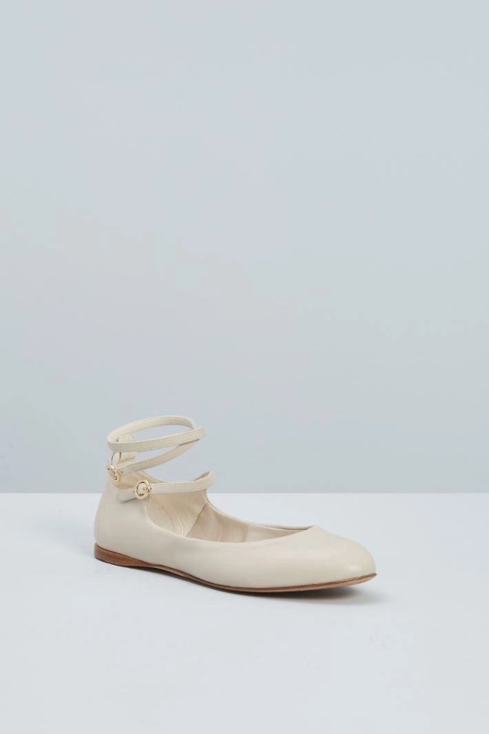 Leather ballerinas - WHITE