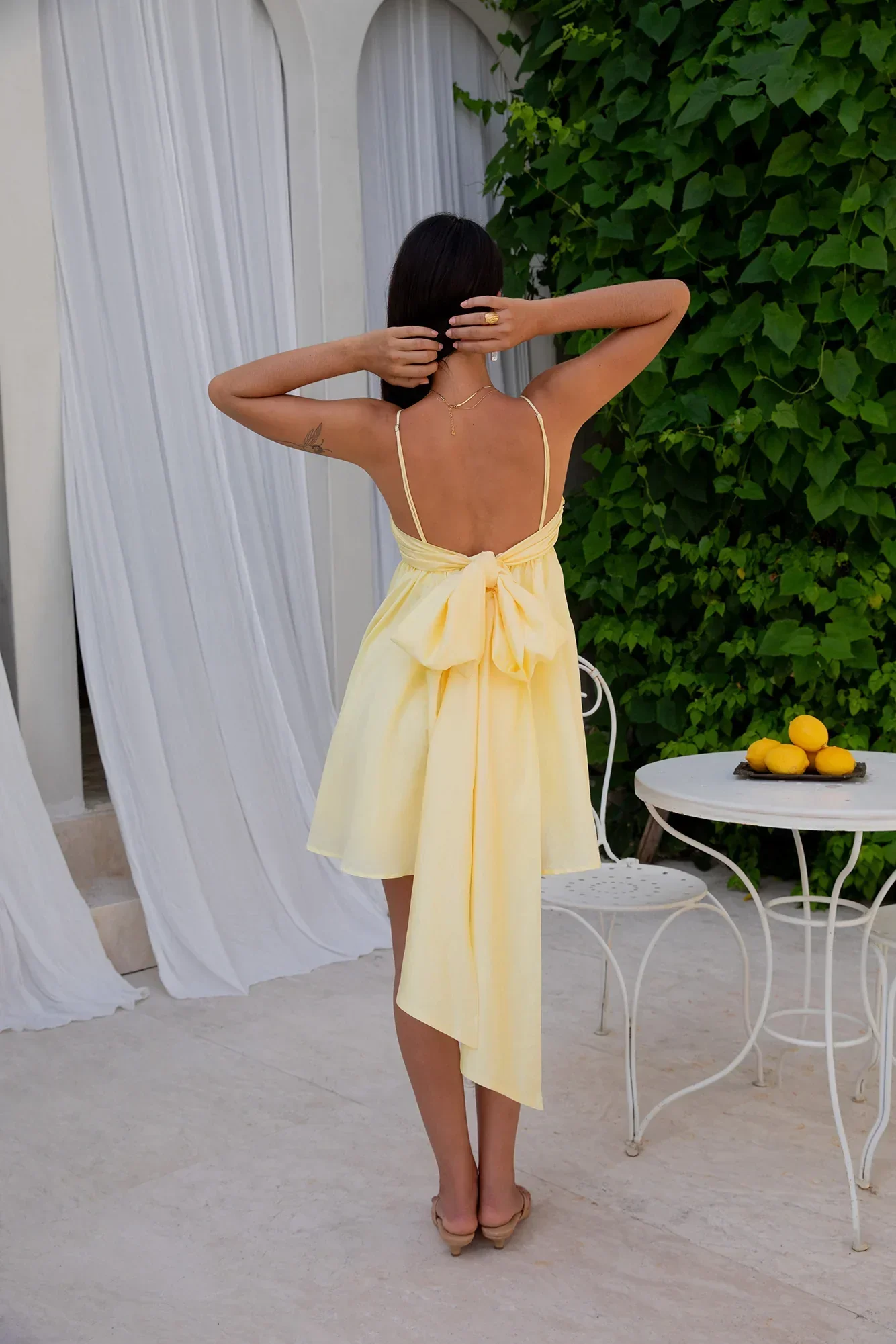 Midnight Charm Mini Dress Yellow